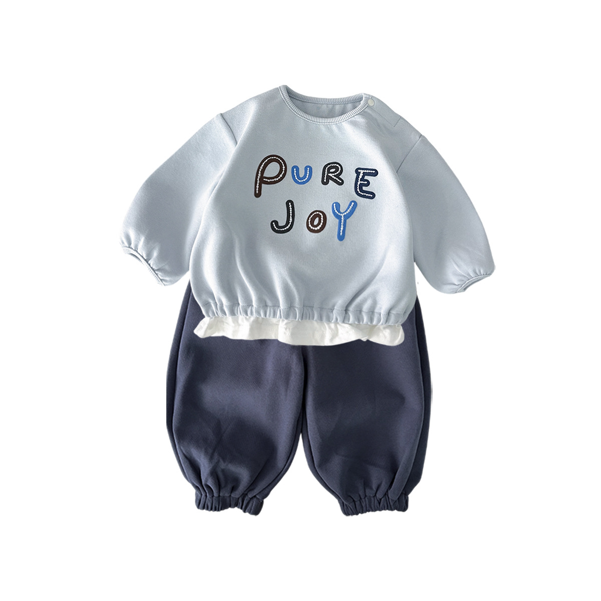 Casual Simple Letter Hoodie and Pants Two-Piece Set, Kids Clothing
