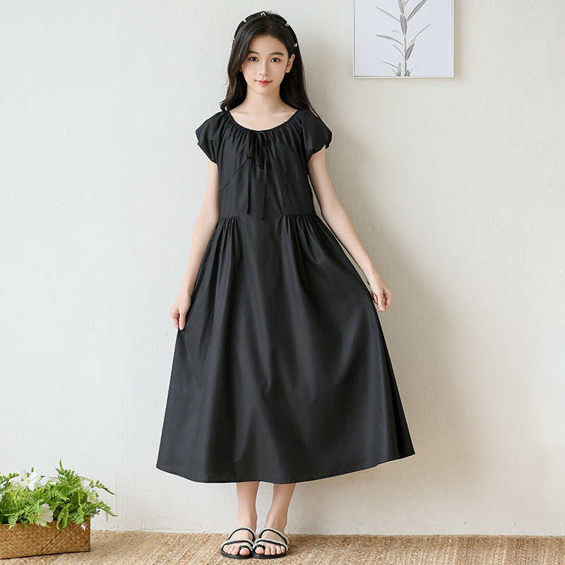 Style Dress for Girls Bubble Sleeve Summer Dress, Slim Fit Waist, Princess for Kids and Toddlers