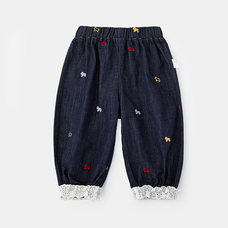 Girls' Summer Jeans Pants Lantern Pants Kids Casual Trousers