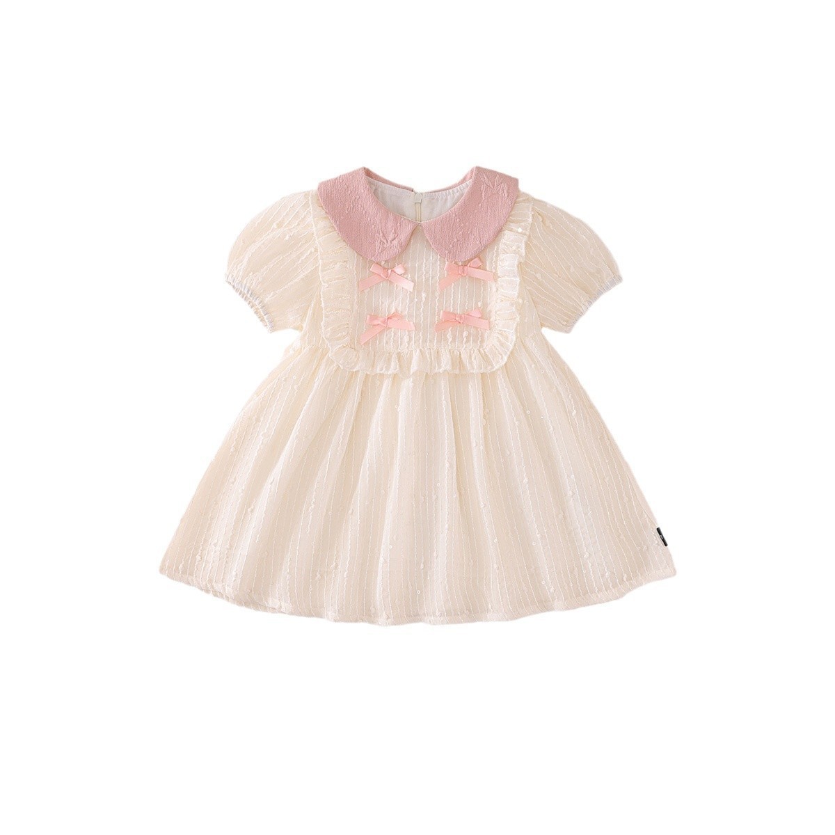 Girls' Button-Down Dress Pink Sweet Princess Dress