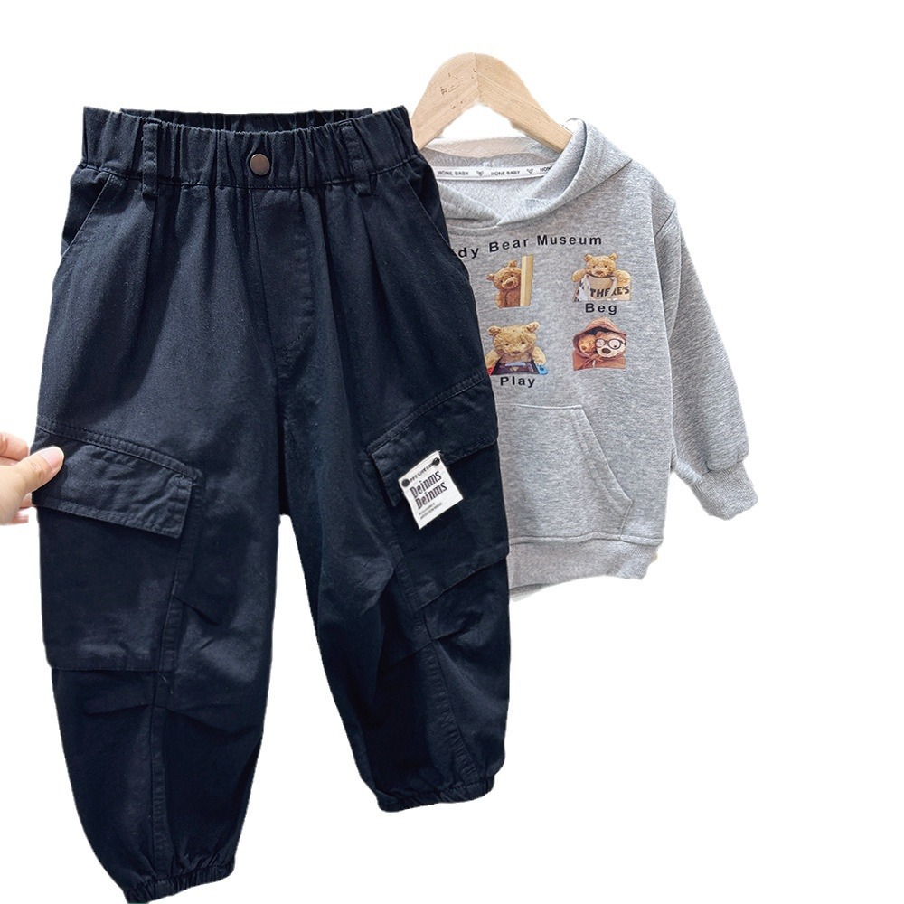 Children's Cargo Pants Big Kids Casual Pants Boy Autumn Outfit Long Stylish