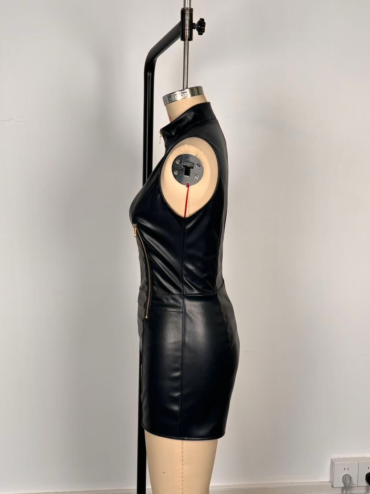 Size guide reference for women's PU leather bodysuit jumpsuit