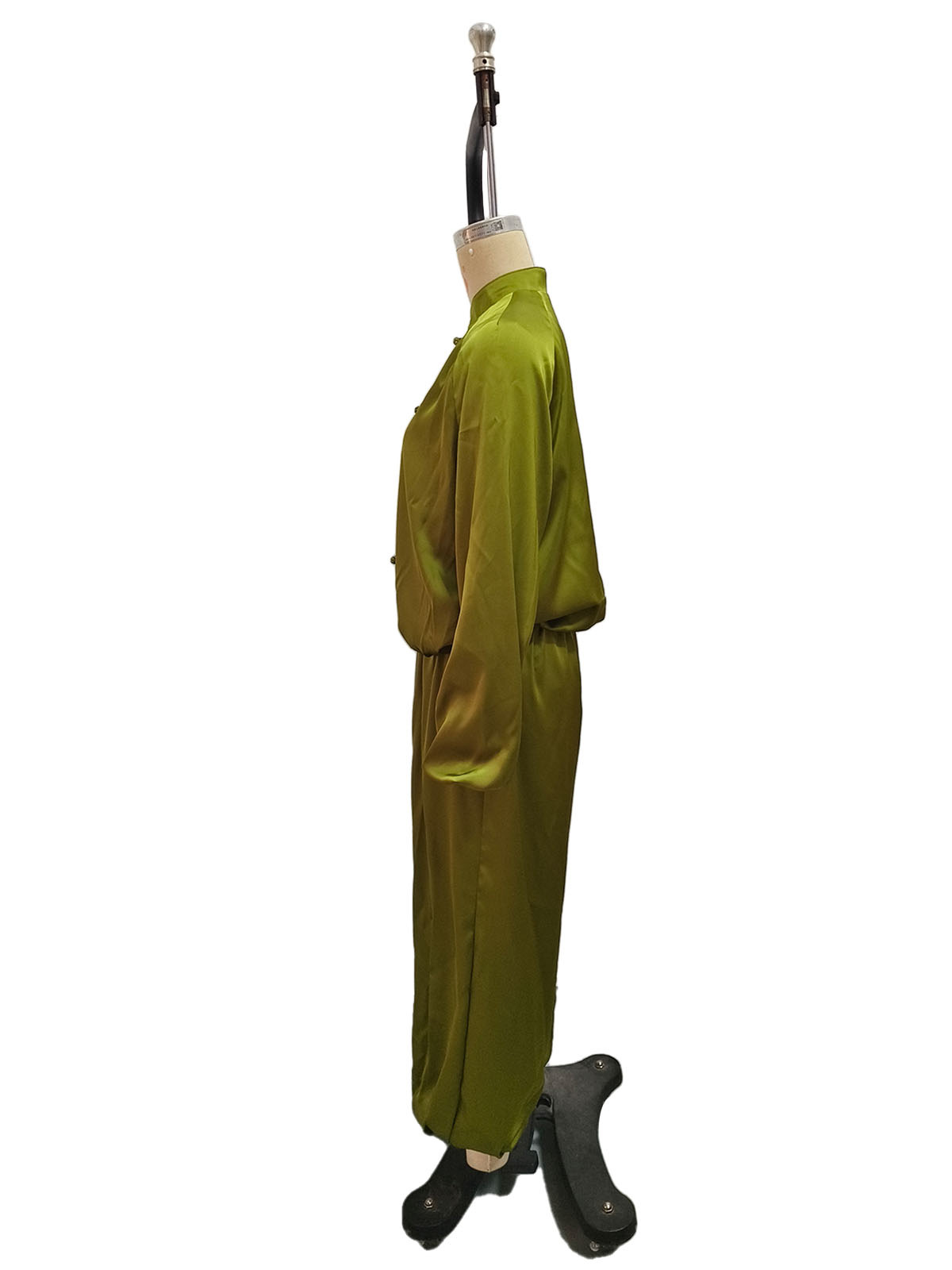 Women's Satin Two-Piece Set - wide leg pants drape and fit detail
