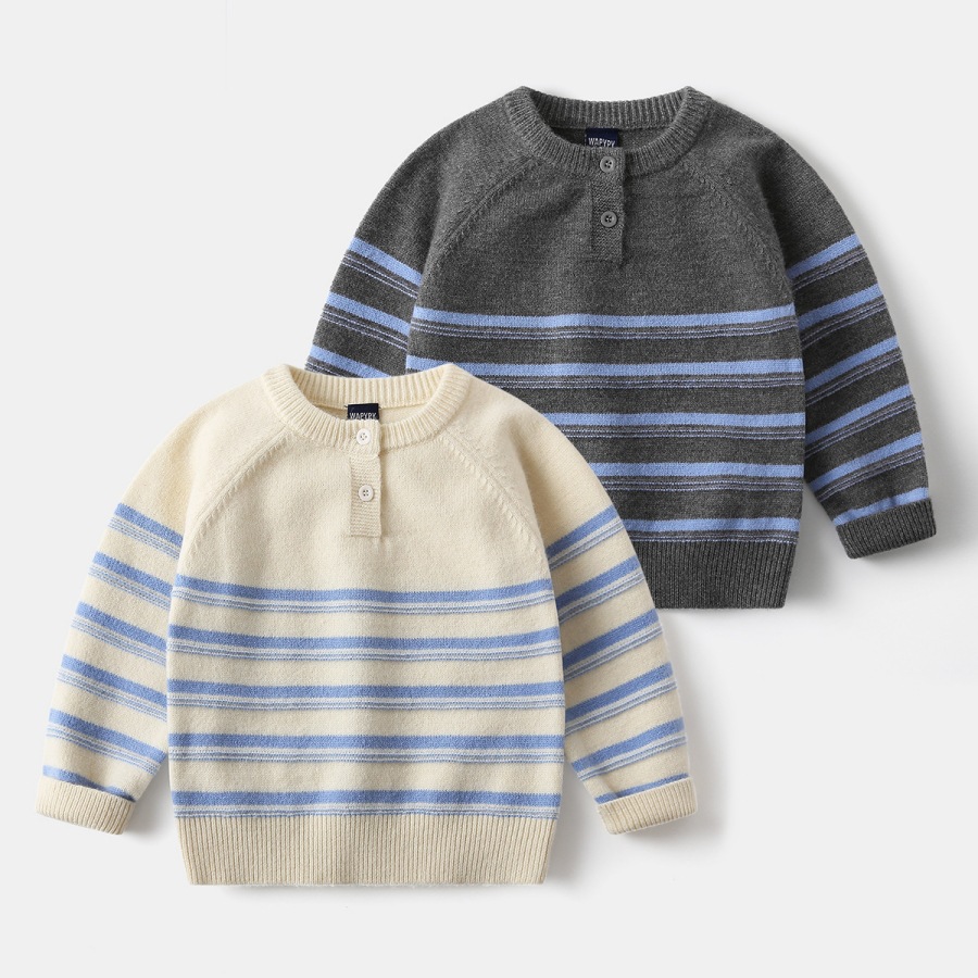 Striped knitted sweater for baby