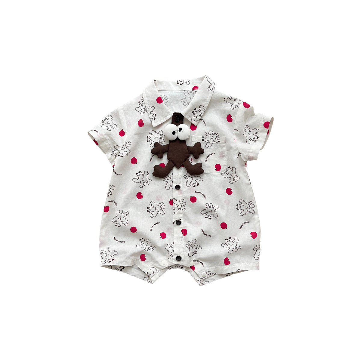 Baby Boys' Lightweight Cartoon Print Short Sleeve Romper