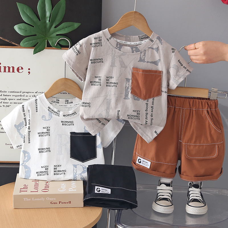 Summer round neck thin clothing casual short sleeved two-piece set