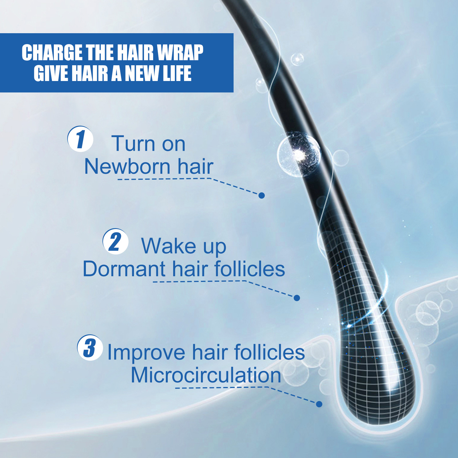 Dropper and follicle illustration for targeted scalp care