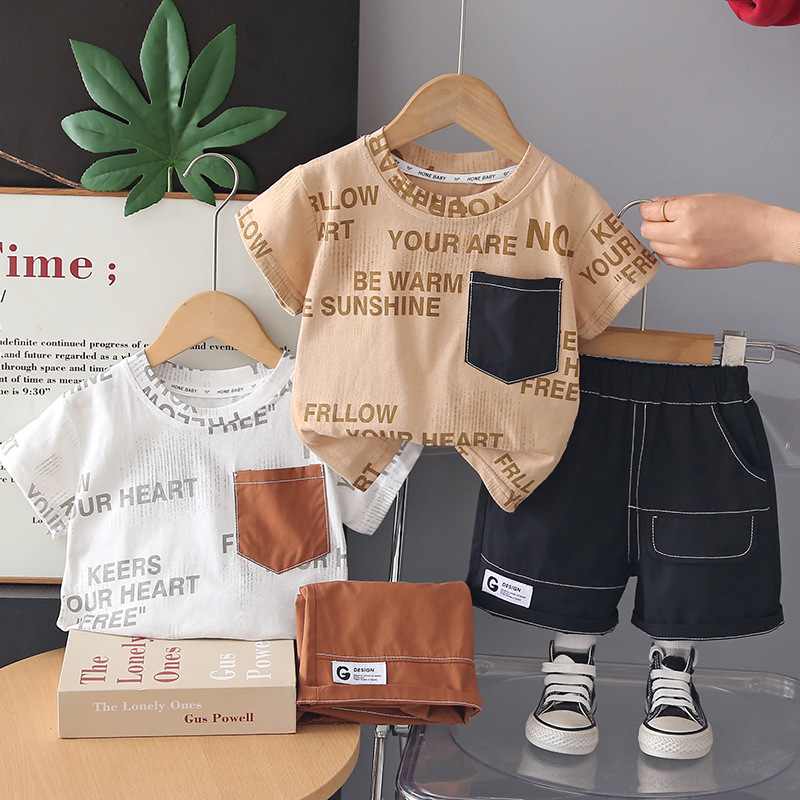 Summer children's casual short sleeved two-piece set