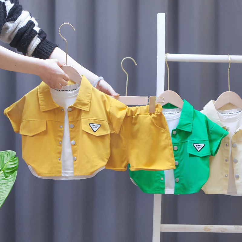 Boys' set short sleeved summer clothes spring clothes