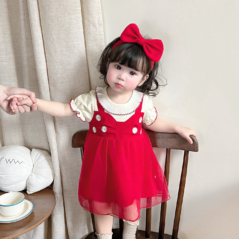 Princess Style Bowknot Sleeveless Tulle Layered A-line Dress for Girls
