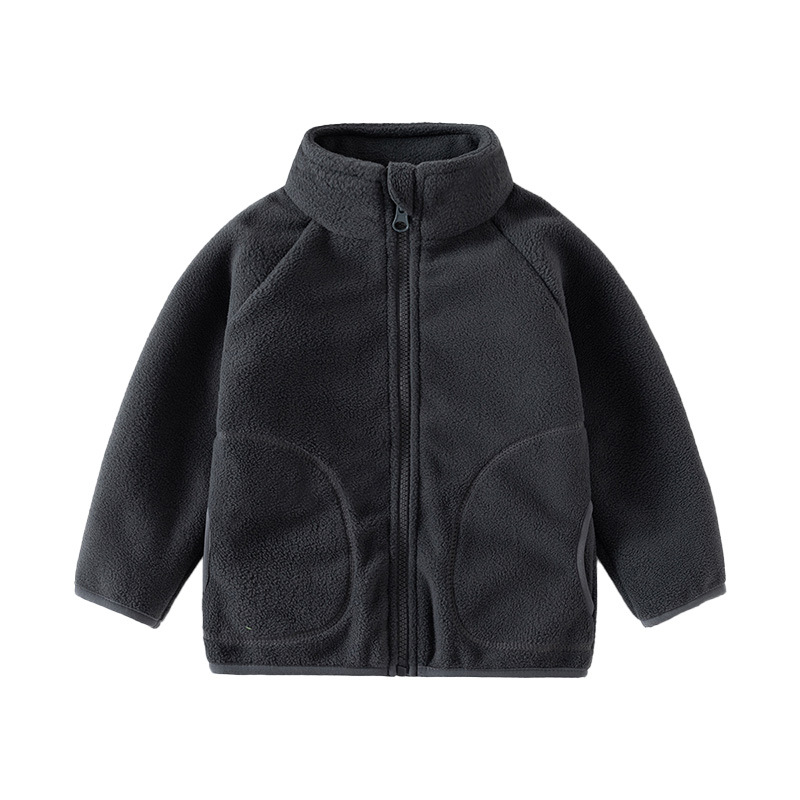 Long Sleeve Fleece Zip-Up Hoodie Outerwear for Boys and Girls