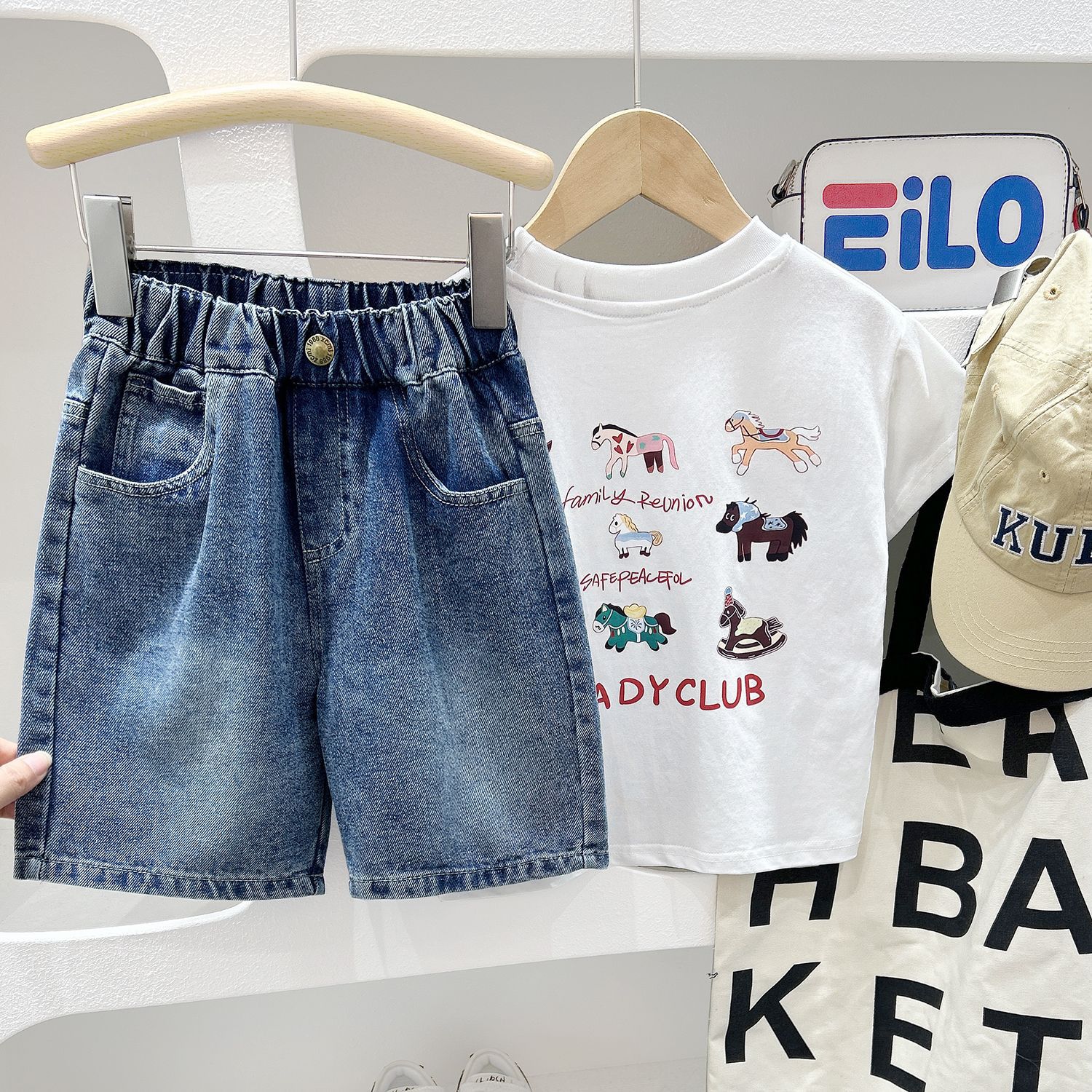 Soft Denim Shorts for Kids Loose-Fit Mid-Length Shorts for Boys, Lightweight Design