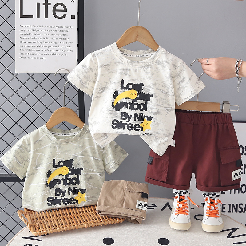 Summer thin casual children's short sleeved two-piece set