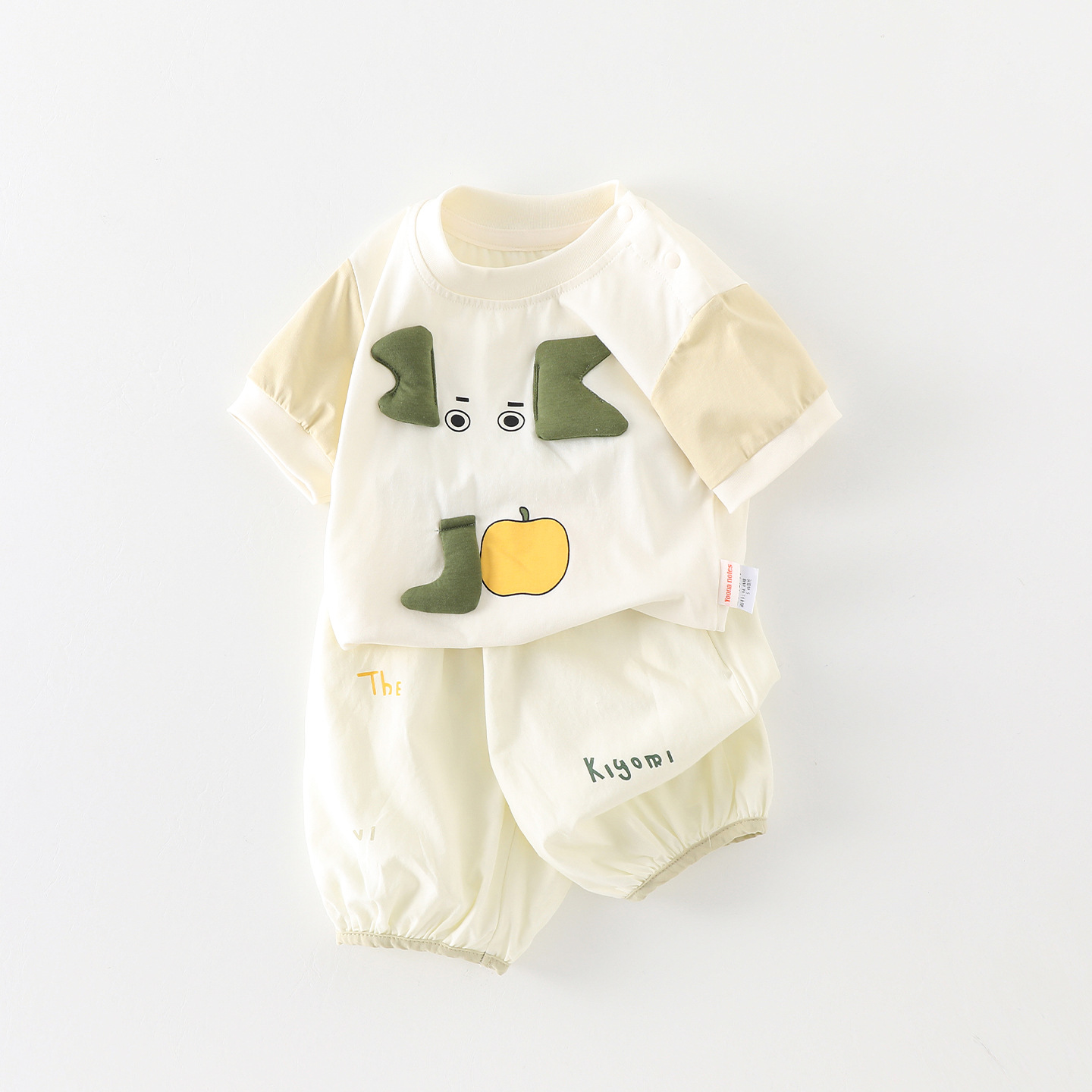 Baby Two-Piece Outfit Summer Clothes for Boys Cute 3D Elephant Breathable Lightweight Outerwear