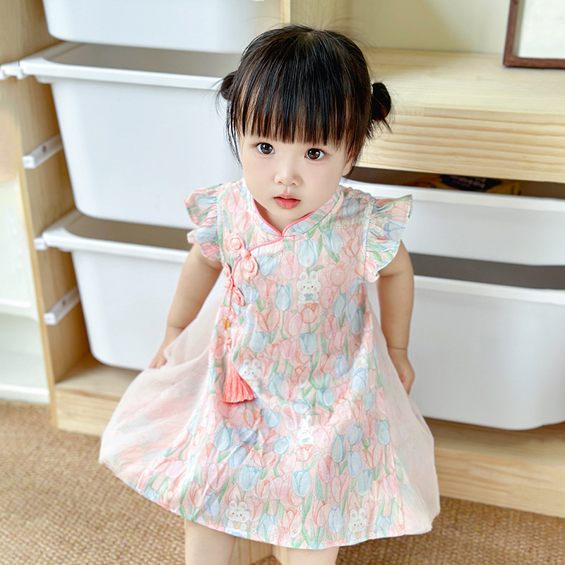 Infant Dress Summer Lightweight Baby Girl Princess Dress Lace Floral