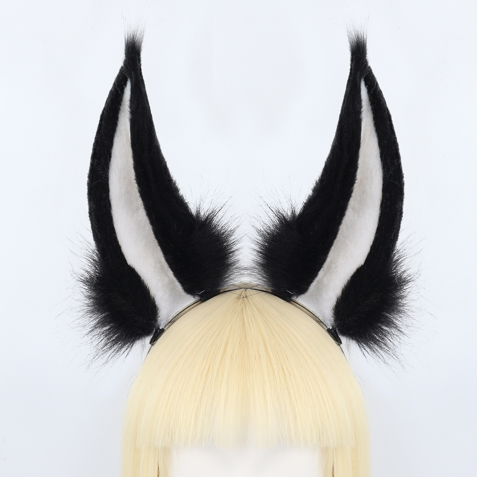 Handmade Plush Realistic Rabbit Ears Cosplay Animal Ears Headband Accessory for Live Streaming and