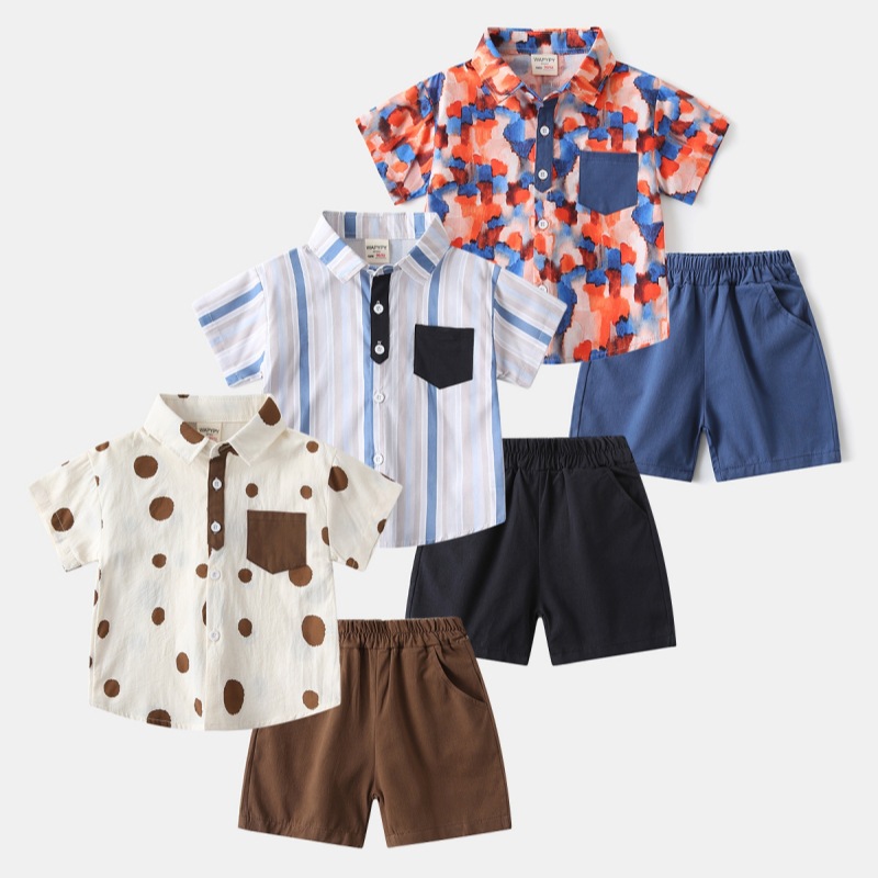 Boys' printed shirt set