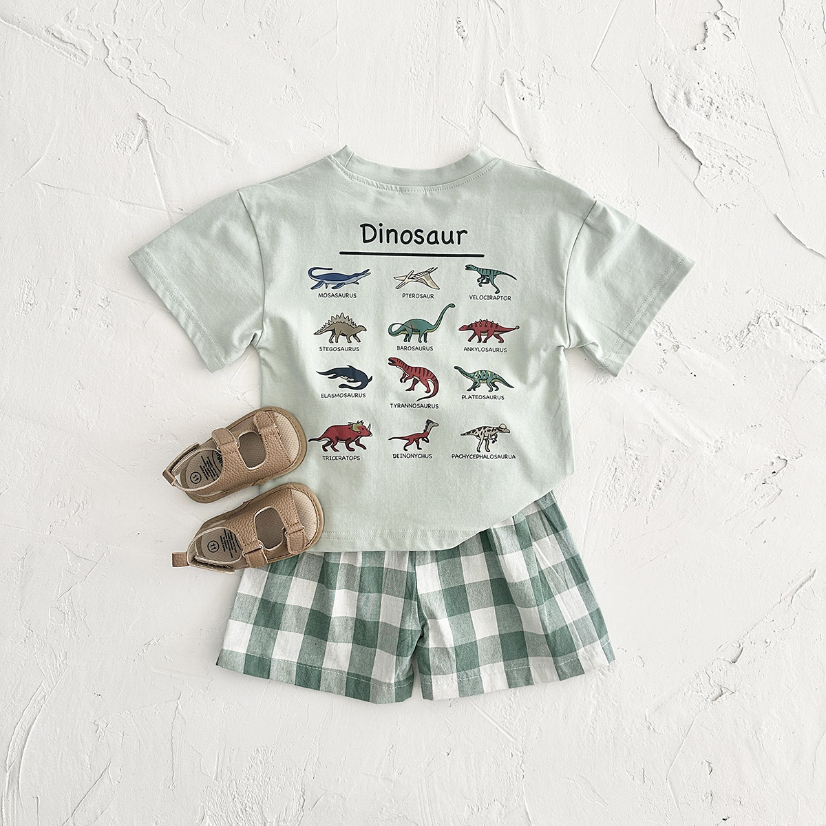 Dinosaur print T-shirt set two-piece set