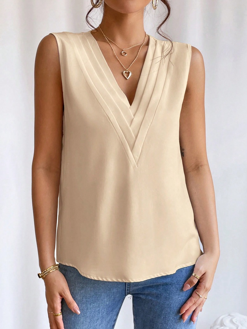 Women's layered V-neck top lifestyle shot – summer casual