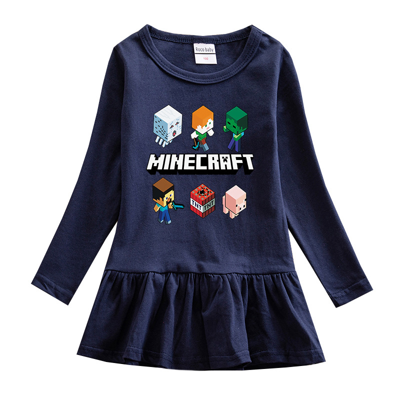 children's clothing girls' round neck cotton dress