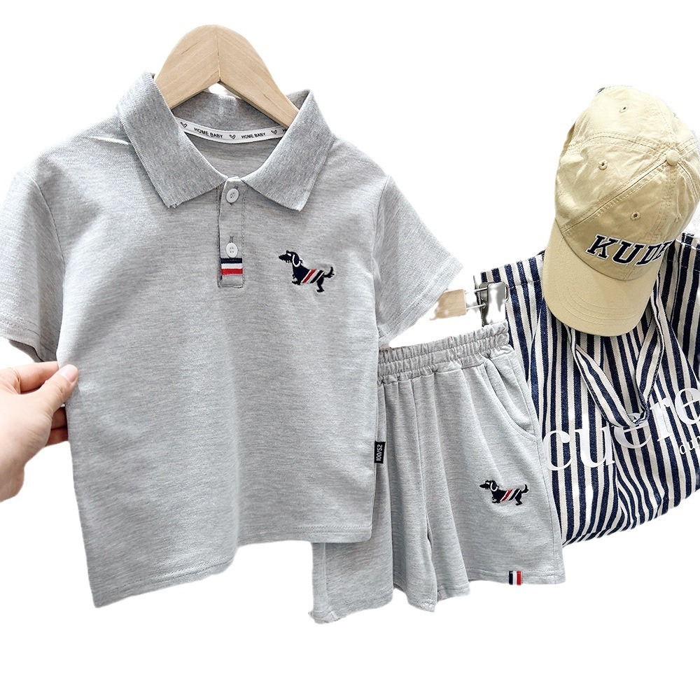 Outfit Set Short Pants Embroidered Sporty Short Sleeve Polo Casual Two-Piece Set
