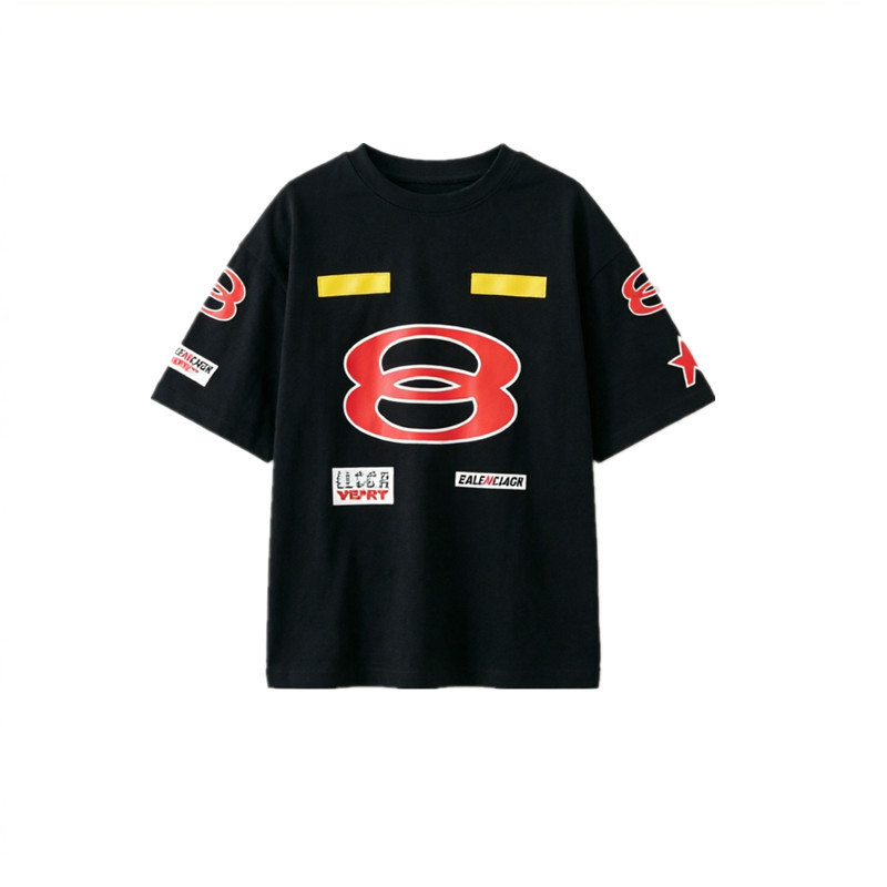 Black T-shirt boys' short sleeved shirt