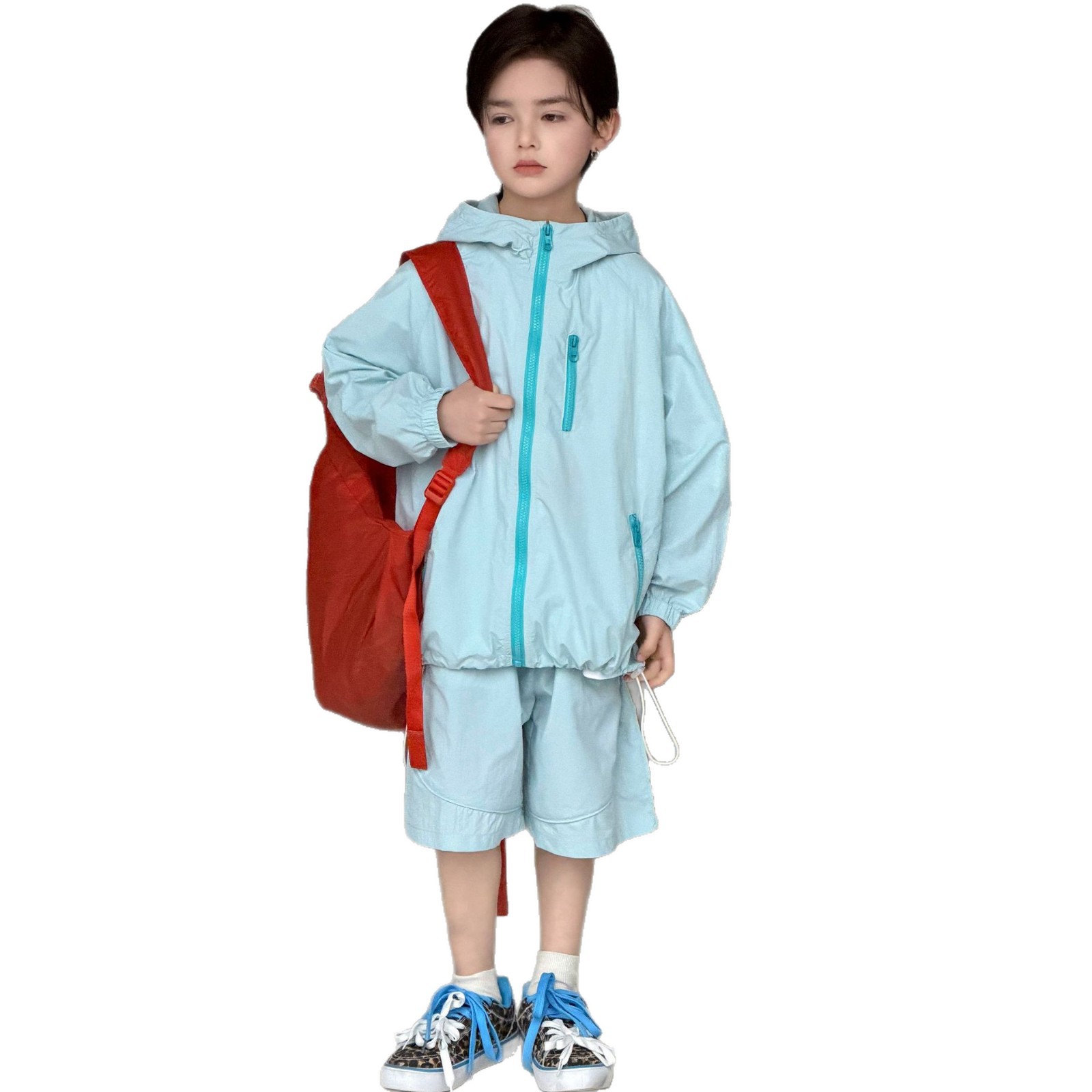 Solid color loose fitting sunscreen clothing