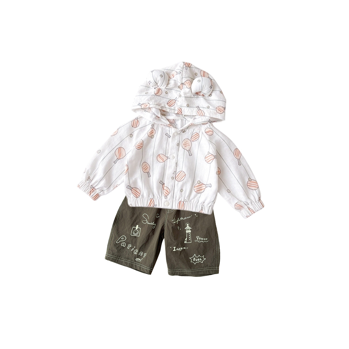 Outfit for Boys Summer Solid Color Short Sleeve and Shorts Set for Toddlers and Kids