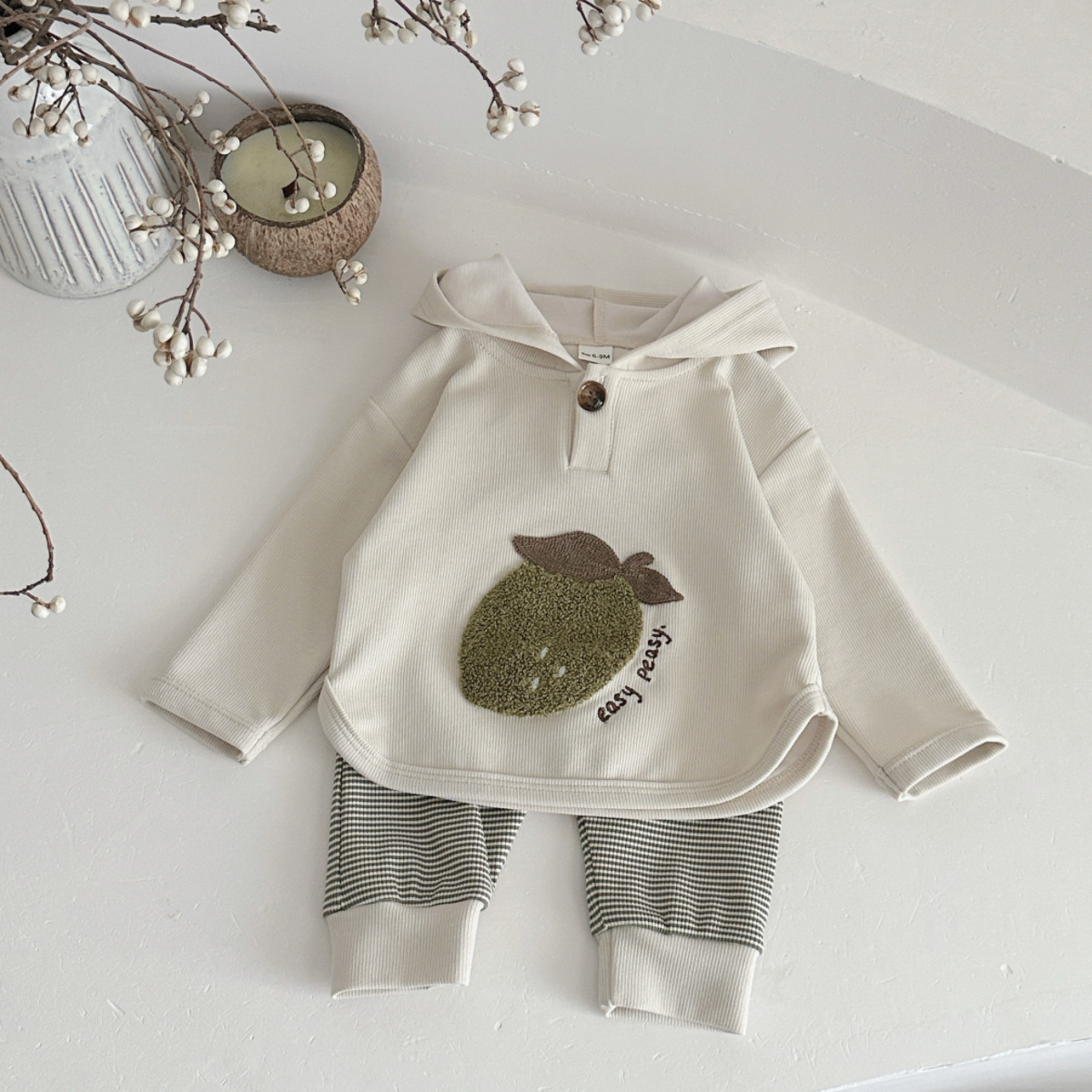 Fruit Patch Baby Long Sleeve+Knitted Pants Two Piece Set