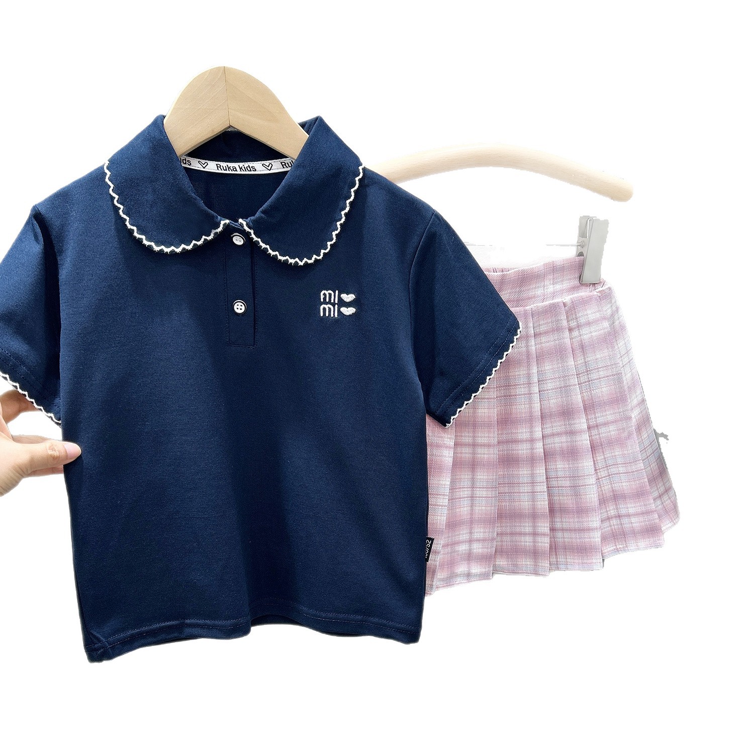 Short Sleeve T-Shirt Summer Lightweight Knit Letter Top Casual Polo Shirt for Kids