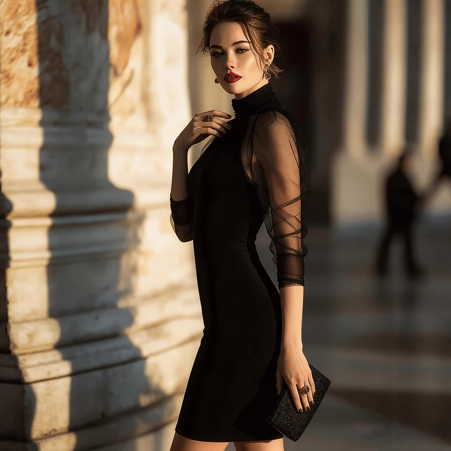 Black sheath midi dress size chart – US women's sizing guide S to XXL