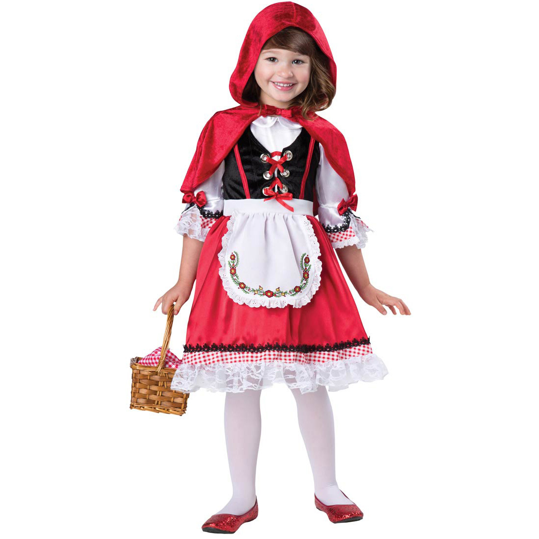 Halloween Costume for Girls Kids Role Play Cute Anime Little Red Riding Hood Stage Costume