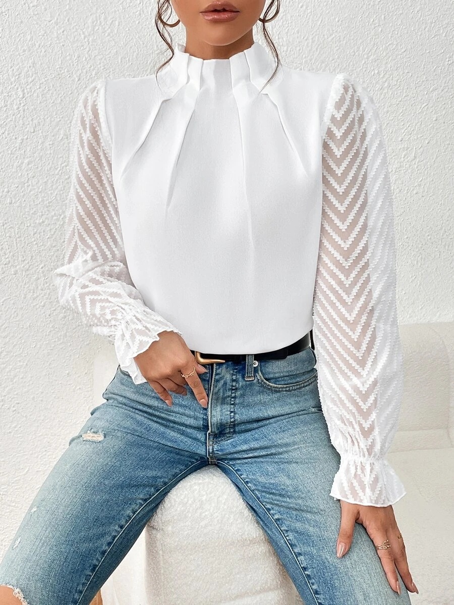 Women's elegant chiffon top styled for office wear