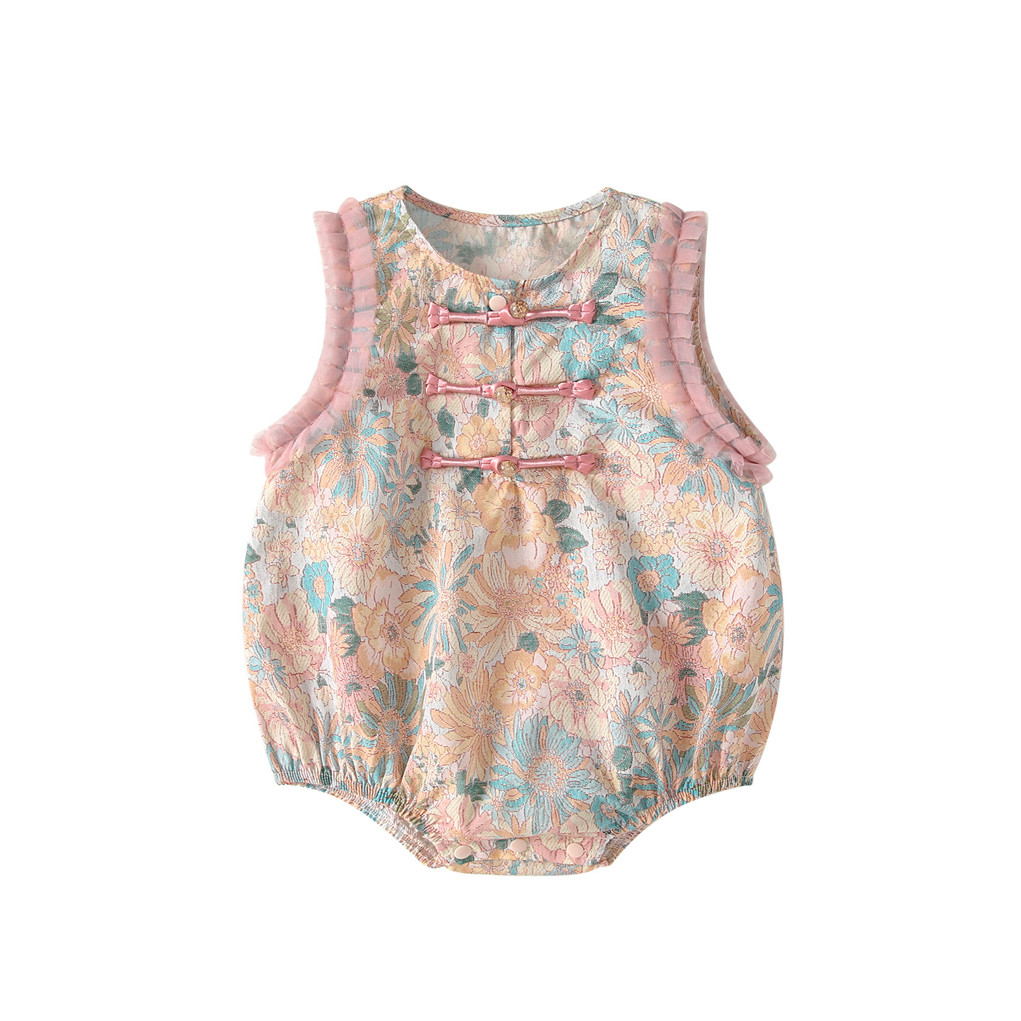 Round neck sleeveless baby clothes