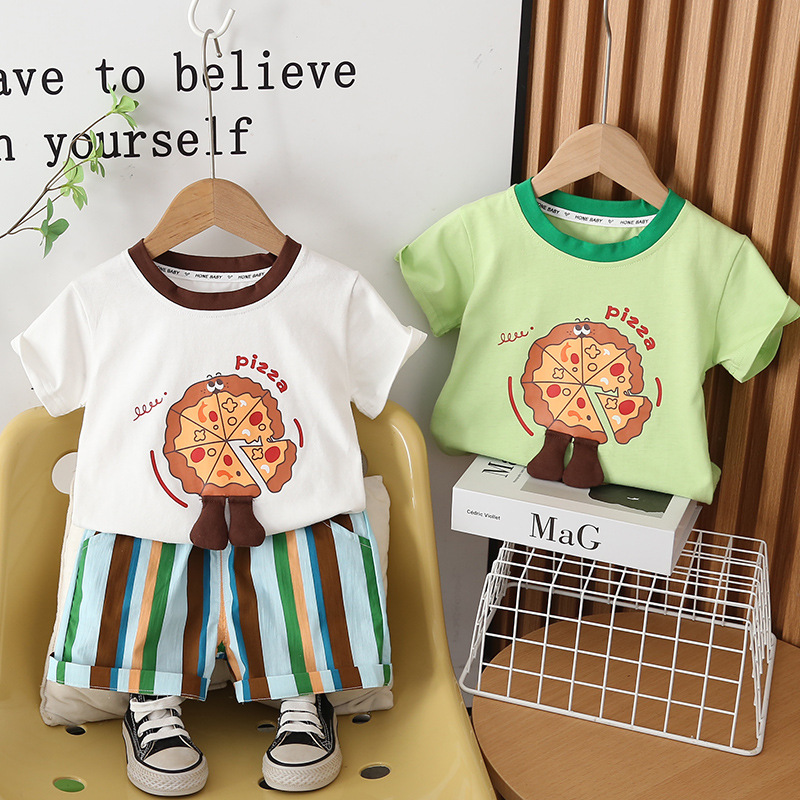 Summer clothing children's summer cartoon short sleeved two-piece set