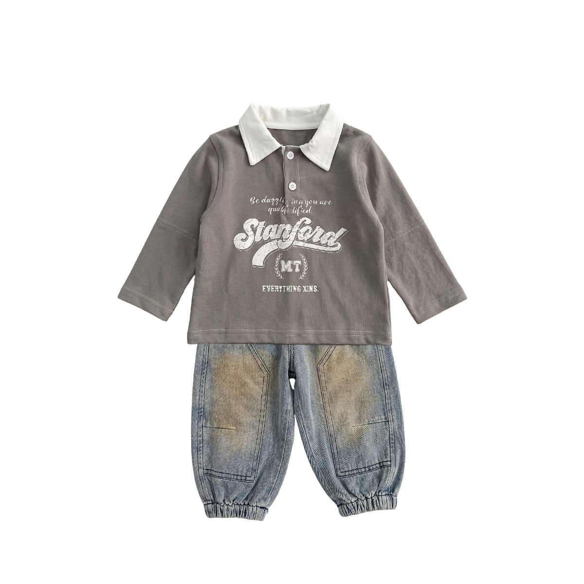 Color-block Printed Top Two-piece Outfit for Kids