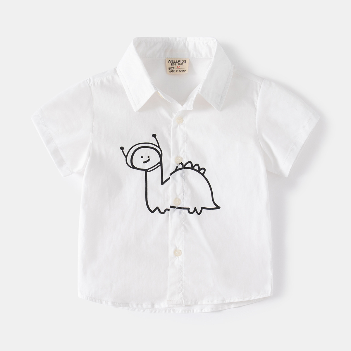 Casual Cartoon Boy's Short Sleeve Shirt Kids Shirt