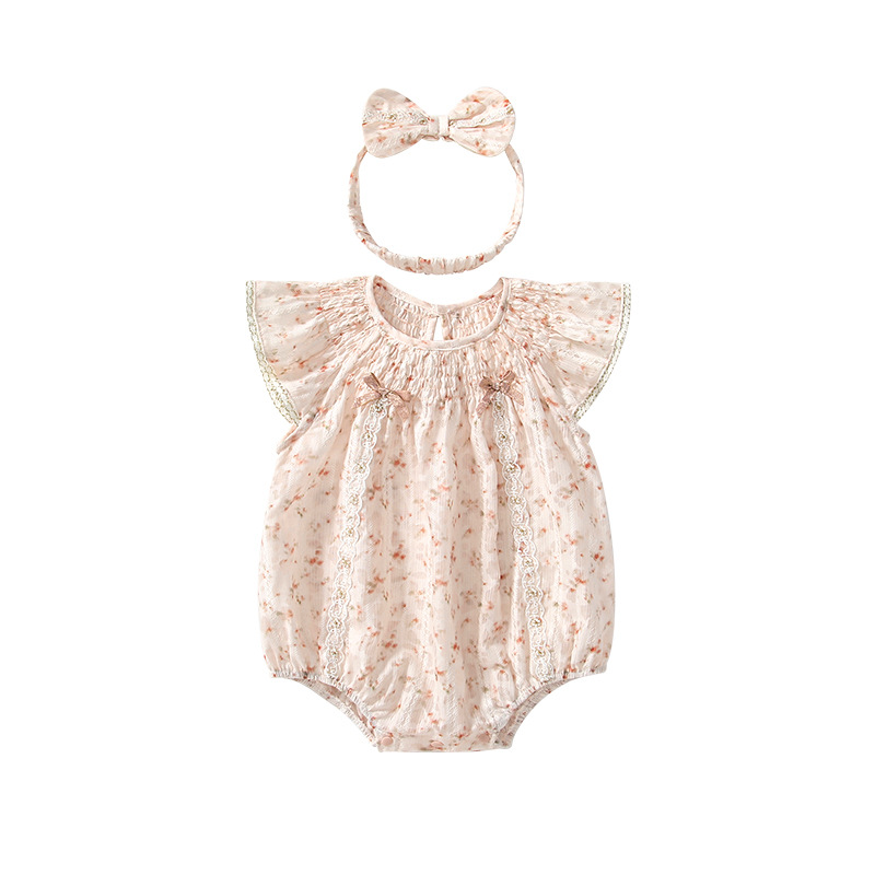 Floral flying sleeve jumpsuit