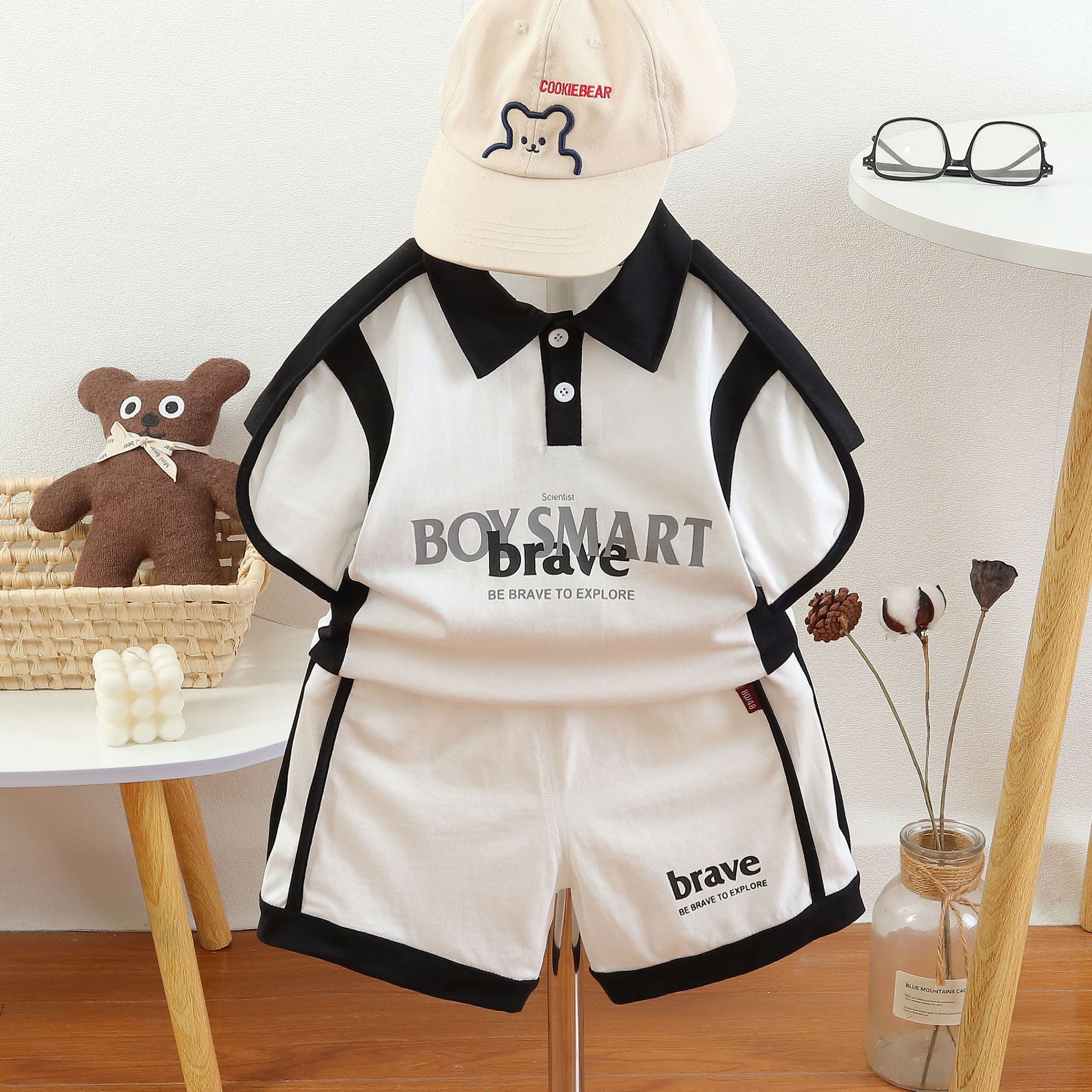 Summer polo shirt short sleeved two-piece set