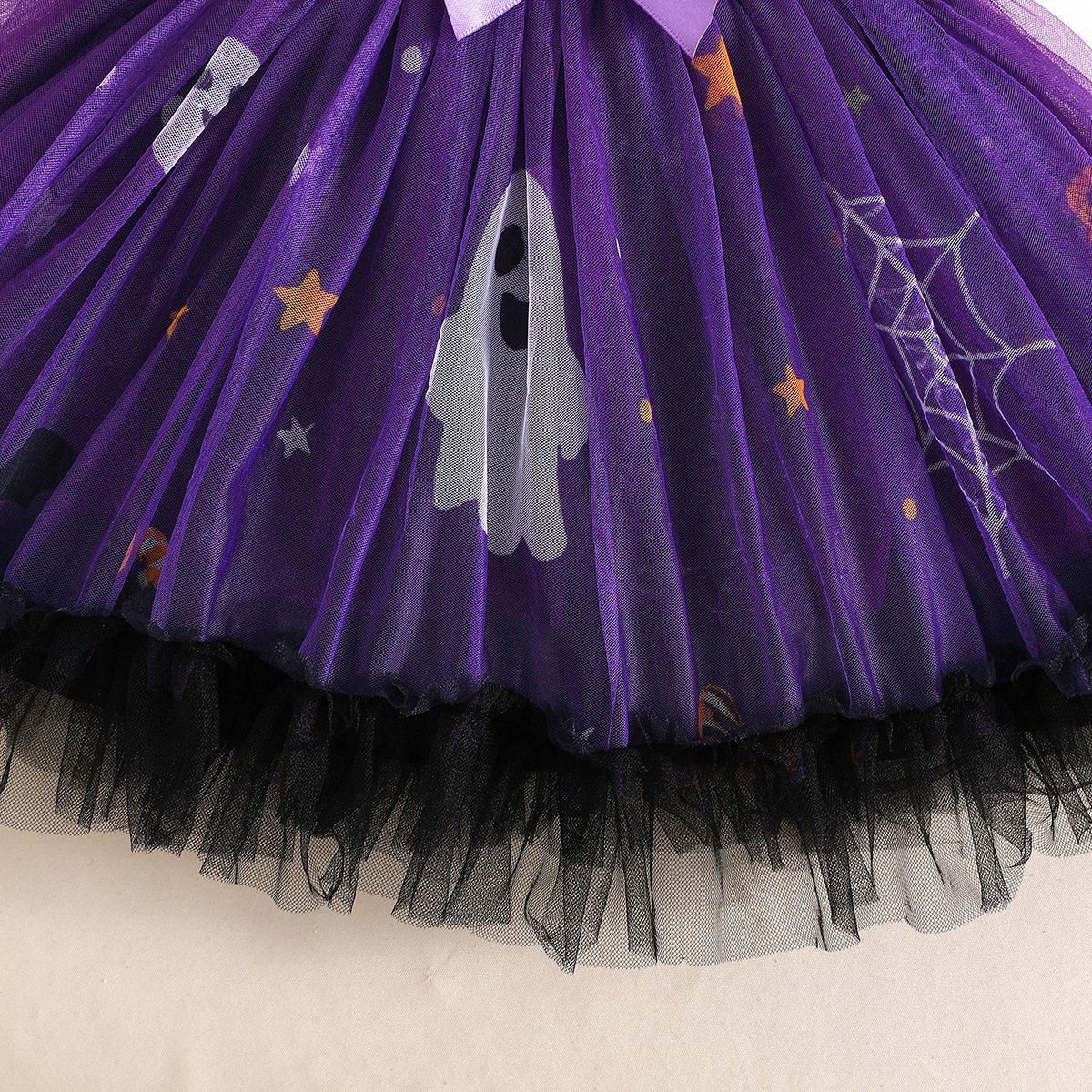 Pumpkin Hoodie Ghost Mesh Skirt Costume for Girls detail image 9