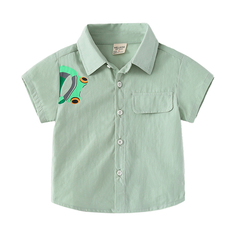 Boy's Short Sleeve Shirt, Casual Light Color, Kids Short Sleeve Top