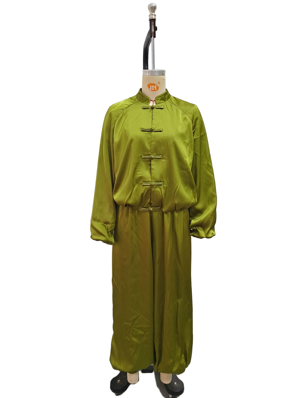 Women's Satin Two-Piece Set - styled outfit with accessories and heels