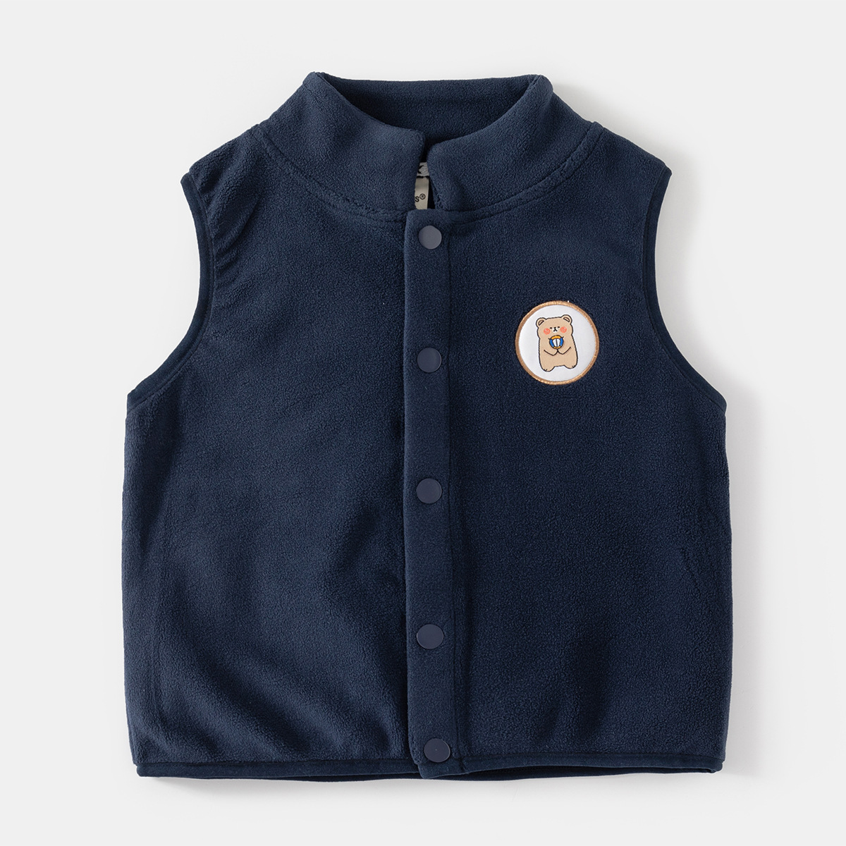 Clothing Kids' Outwear Soft Plush Backless Jacket with Cartoon Logo