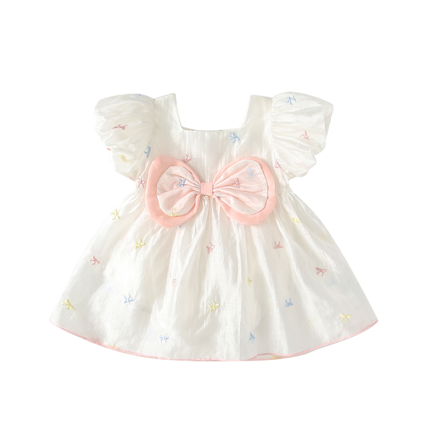 Bow tie short sleeved dress