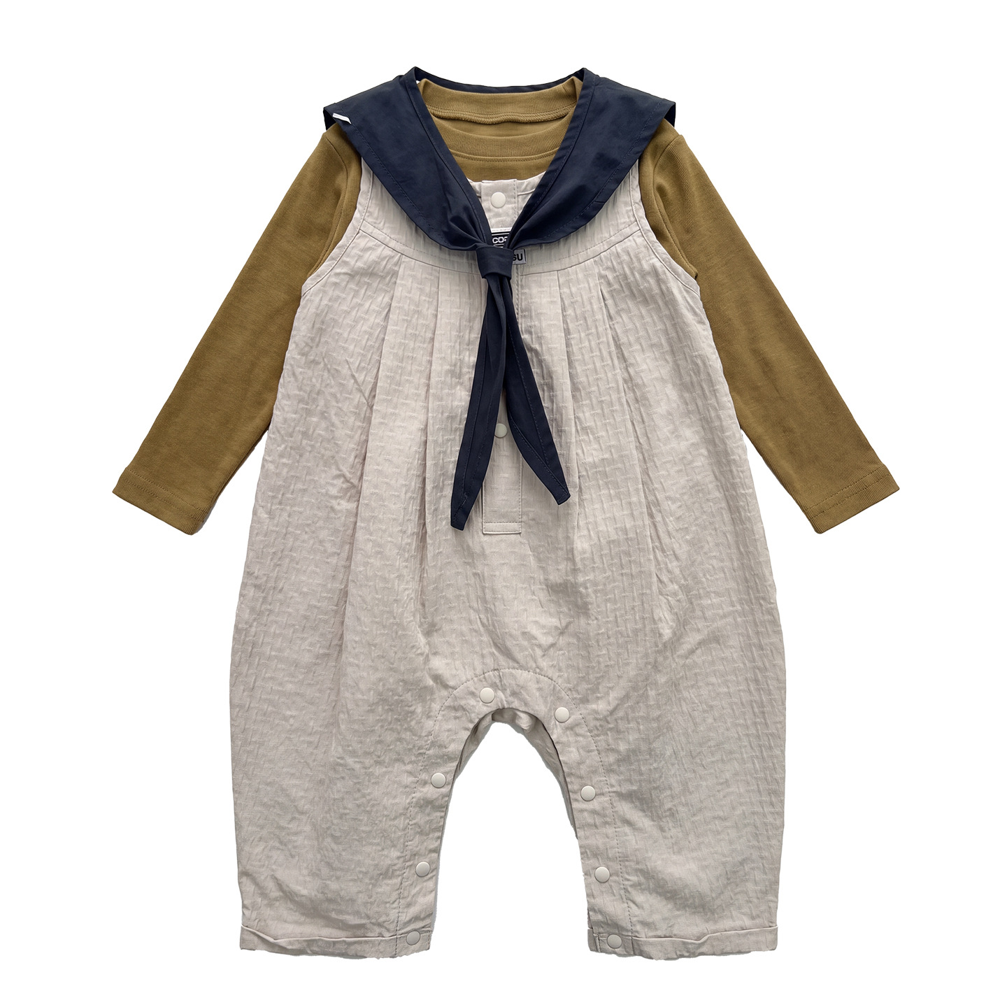 Hooded Bodysuit with Detachable Cape and Long Sleeve Base Layer, Two-Piece Baby Outfit