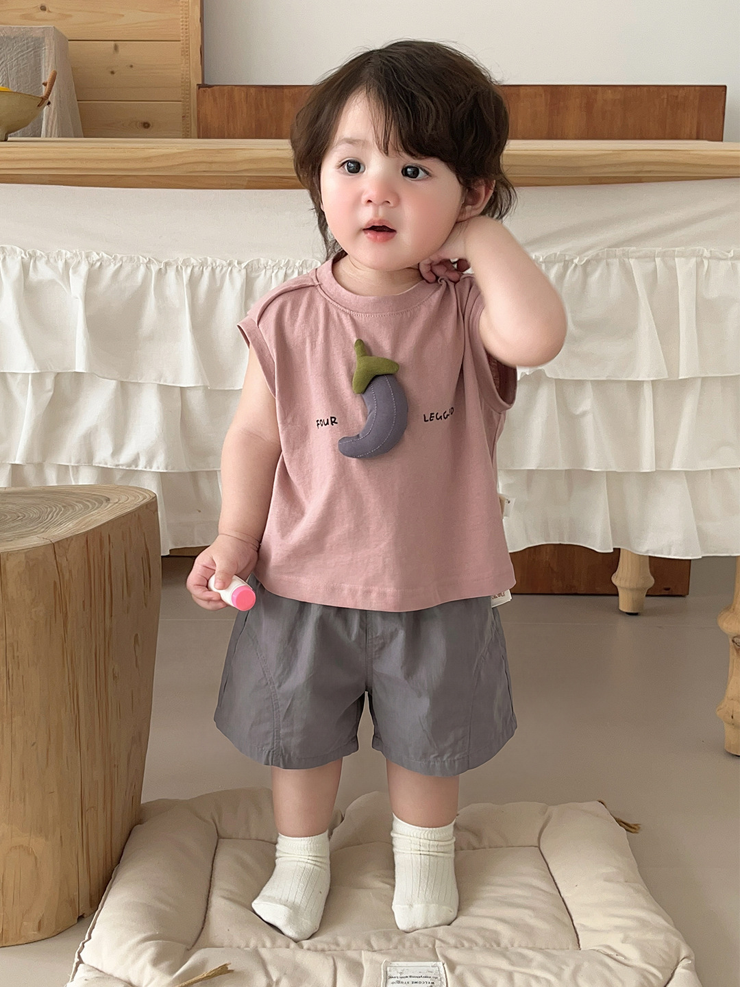 Short Sleeve T-Shirt Set, Baby Boy Vest, Summer Outfit Three-Piece Set, Casual Shorts