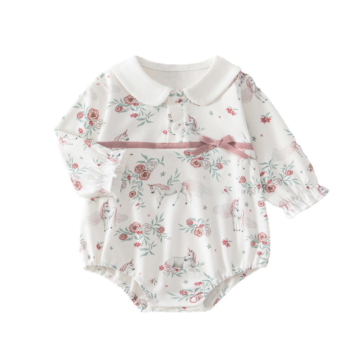 Baby Clothes Infant Bodysuit Pure Onesie Cute Triangular Romper Long Sleeve