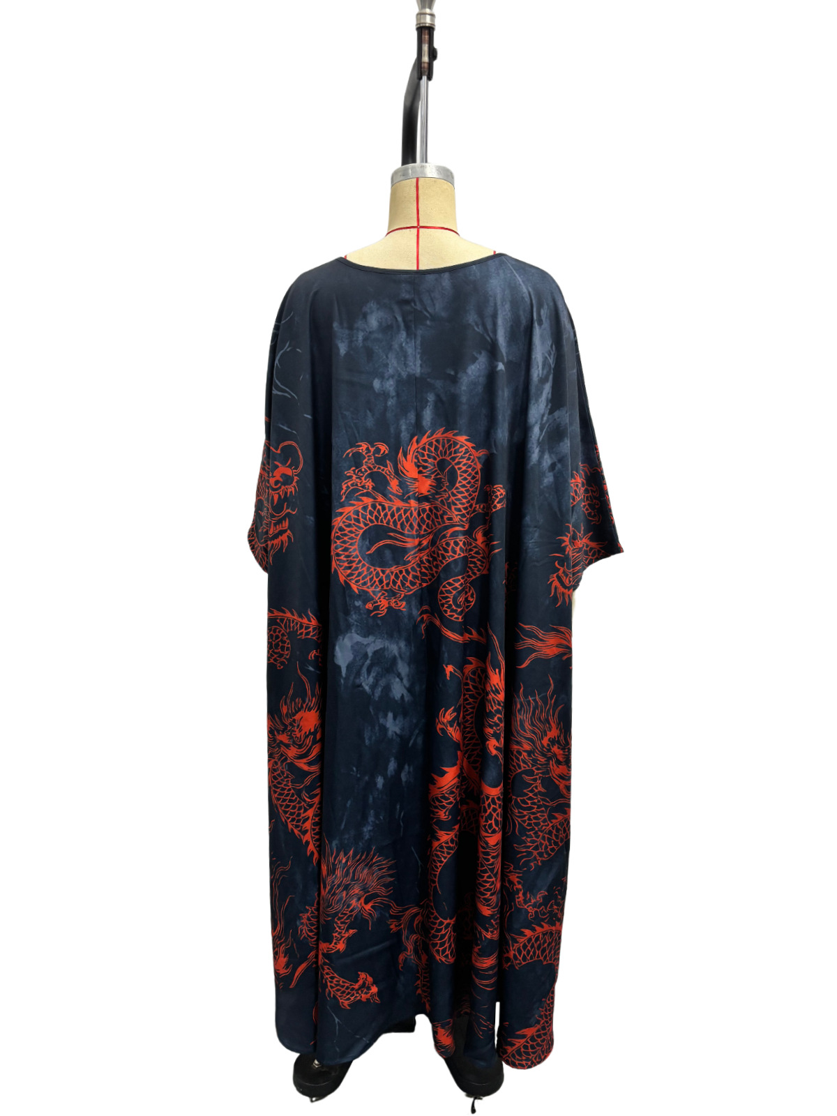 Women's Dragon Print Maxi Dress - full length styling on model
