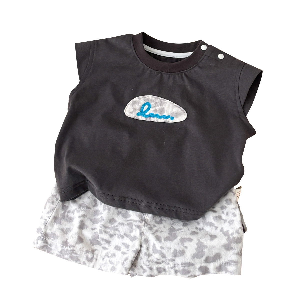Leopard Print Outfit, Lightweight Sun Protection Sleeveless Vest Loose Shorts for Toddlers