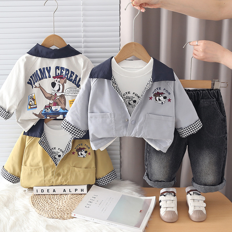 Children's clothing baby long sleeved three piece set